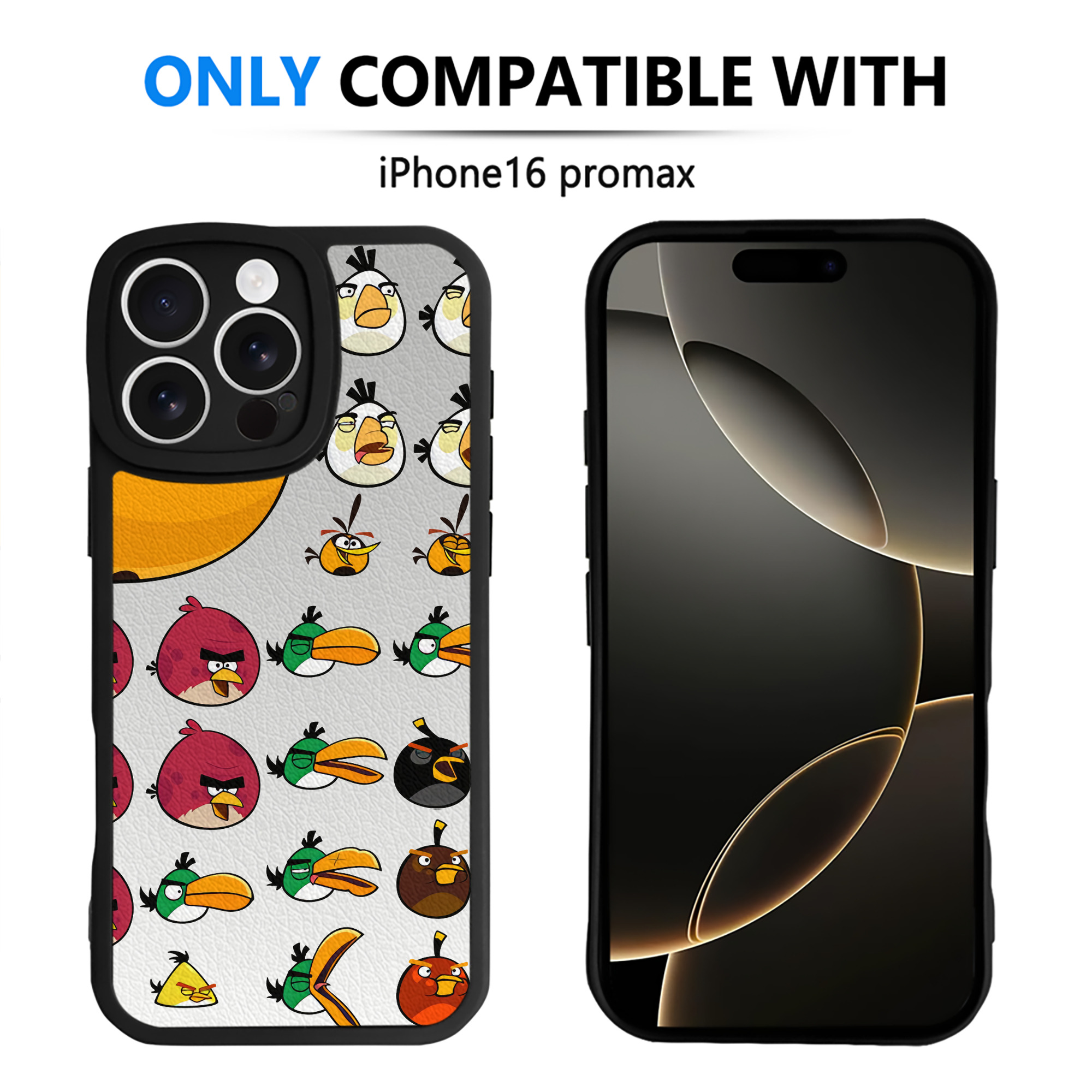 （画像用） Angry Birds アングリーバード 【iPhone 16シリーズ対応】シリコンスマホケース（レザー調） 材質：シリコン